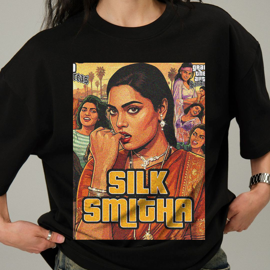 Silk Smitha Vintage Portrait Black Tee